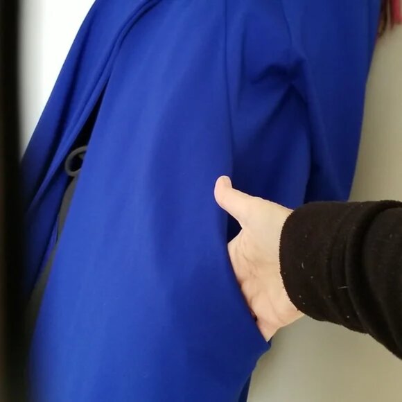 Sapphire Blue Joseph Ribkoff Cowl Neck Jacket - Picture 2 of 10